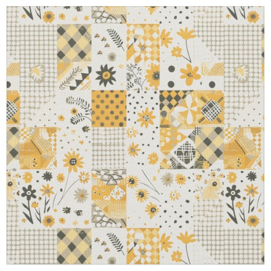 Tissu Courtepièce de patchwork jaune pastel vintage (Fermer)