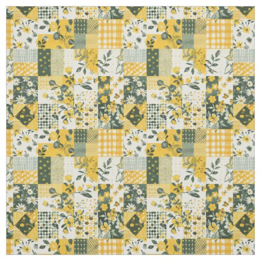 Tissu Courtepièce de patchwork jaune pastel vintage (Échantillon)