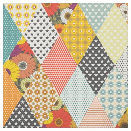 Tissu courtepoint floral patchwork vintage (Échantillon)