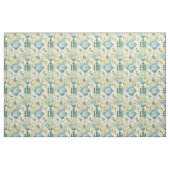 Tissu Courtepoint Patchwork Bleu Jaune Vert Vintage (Fat Quarter)