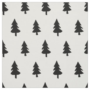 Tissu COUTUME de NOËL de PIN minimaliste blanche noire