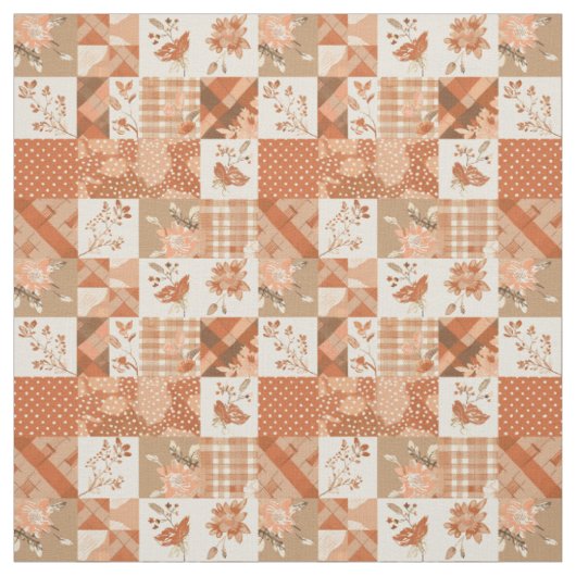 Tissu Couverture chaude en patchwork de terre cuite auto (Échantillon)