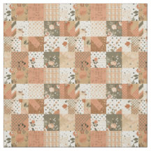 Couverture Patchwork Chaud Terracotta Pêche Automn