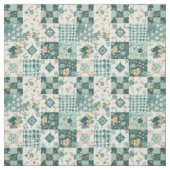 Tissu Couverture vintage patchwork bleu sarcelle d'hiver (Échantillon)