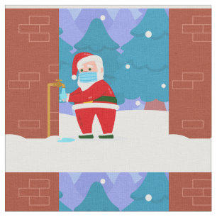Tissu covid joyeux masque de Noël père Noël se lave les