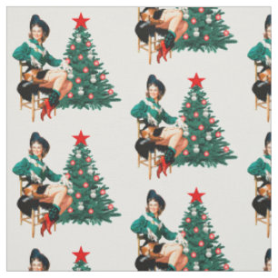 Tissu Cow-girl vintage sur la chaise avec l'arbre de