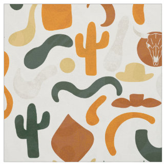 Tissu Cowboy casquette cactus taureau de style occidenta
