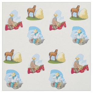 Tissu Cowboys Occidentaux Et Chevaux N'IMPORTE QUELLE CO