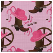 Tissu Cowgirl Boot Scootin Design rose (Fermer)