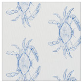 Tissu Crabes bleus et blancs du littoral (fermé)