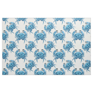 Tissu Crabes Bleus Motif du bord de mer