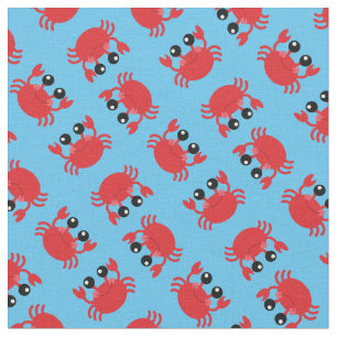 Tissu Crabes mignons Animaux de plage pour enfants