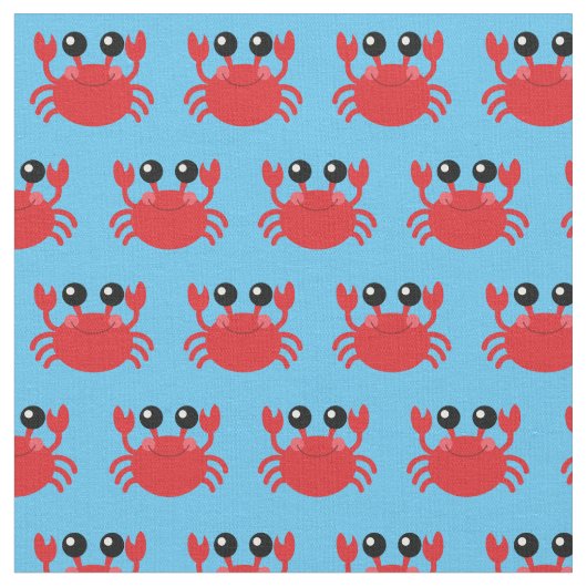 Tissu Crabes mignons Animaux de plage pour enfants (Fermer)
