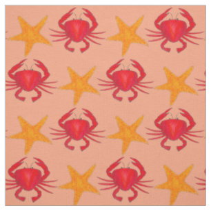 Tissu Crabes Starfish Marine Ocean Life Plage Vacances