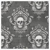 Tissu Crâne blanc et gothique gris (Fermer)
