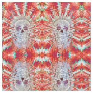 Tissu Crâne Coloré Pop Art Surreal Psychedelic Artwork