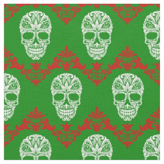 Tissu crâne de Noël gothique (Fermer)