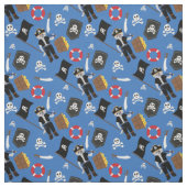 Tissu crâne de pirate bleu (Échantillon)