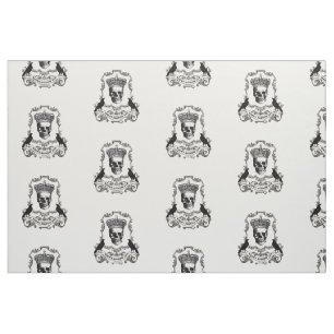 Tissu Crâne d'Halloween vintage moderne avec couronne