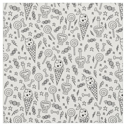 Tissu crâne d'os de glace d'Halloween poison blanc (Fermer)
