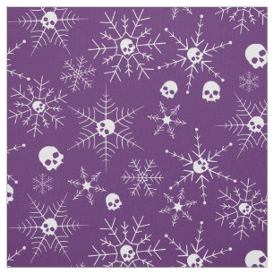 Tissu Crâne effrayant Creepmas Feux de neige de Noël Vio