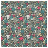 Tissu Crâne en fleurs (Échantillon)