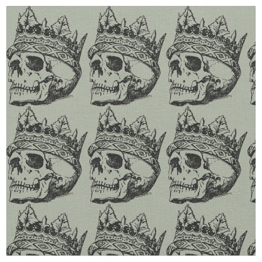 Tissu Crâne et couronne (Fermer)