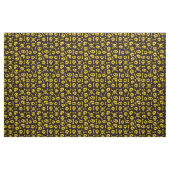 Tissu Crâne et os caricaturaux Noir et Or (Fat Quarter)