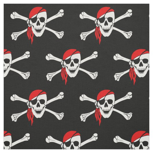 Tissu Crâne et os croisés de pirate (Échantillon)