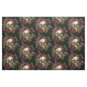 Tissu Crâne et Rose | Noir (Yard)