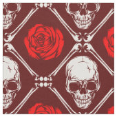 Tissu crâne et roses (Fermer)