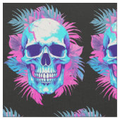 Tissu Crâne floral en style Vaporwave (Fermer)