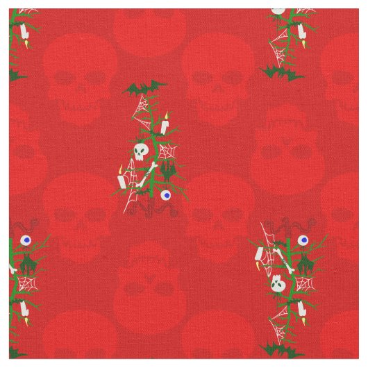 Tissu crâne hideux de Noël hanté (Fermer)