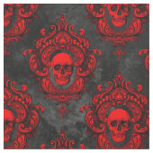 Tissu Crâne rouge et noir gothique (Fermer)