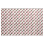 Tissu Crânes blancs et fleurs roses (Yard)