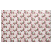 Tissu Crânes blancs et fleurs roses (Fat Quarter)