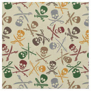 Tissu Crânes de pirate avec les épées croisées