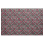Tissu Crânes et Damas rouges sur gris (Yard)