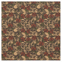 Crânes et fleurs Motifs Roses