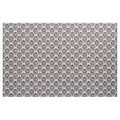Tissu Crânes et fleurs ornées sur blanc (Yard)