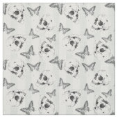 Tissu Crânes et papillons (Échantillon)