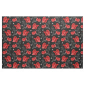 Tissu Crânes roses Motif gothique rouge (Yard)