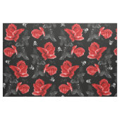 Tissu Crânes roses Motif gothique rouge (Fat Quarter)
