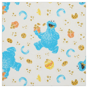 Tissu Crayon Cookie Monster Cookie Motif