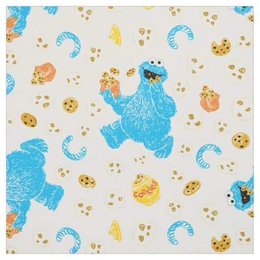 Tissu Crayon Cookie Monster Cookie Motif (Échantillon)