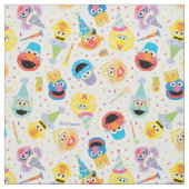 Tissu Crayon Sesame Pals Party Pattern (Échantillon)