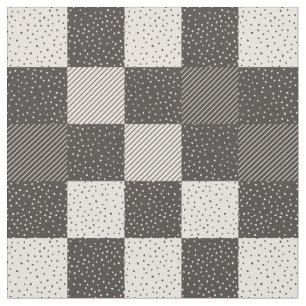 Tissu Crazy Buffalo Check in Near Black and Cream
