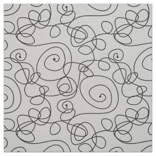 Tissu Crazy Spiral Lines noir + votre arrière - plan & i