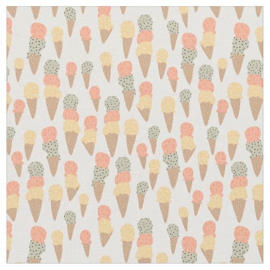 Tissu Cream doux cônes Pastel Motif (Fermer)