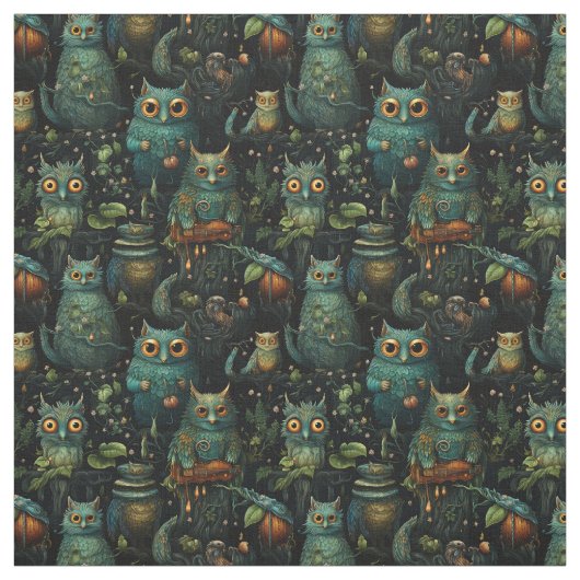 Tissu Create Your Own Kooky Goblins Black (Échantillon)